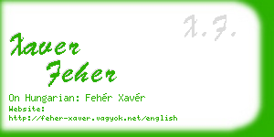 xaver feher business card