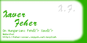 xaver feher business card